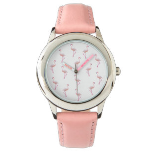 Elegant Rosa White Flamingo MonogramAnpassningsb Armbandsur