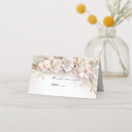 Elegant Rosa White Flowers Placeringskort