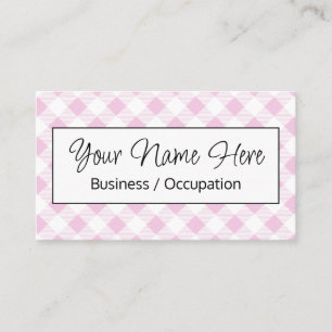 Elegant rosa white gingham Checker Visitkort