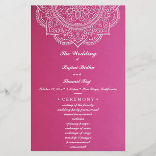 Elegant Rosa White Indian Paisley Bröllop Ceremony