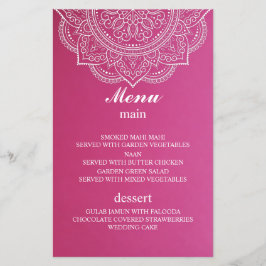 Elegant Rosa White Paisley Indian Hindu Bröllop