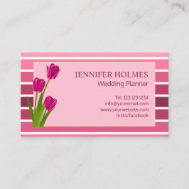 Elegant Rosa White Rand Tulip Affärskort Visitkort