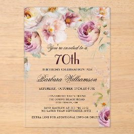 Elegant Rosa Wildblomma Blommigt 70:e Födelsedagsf