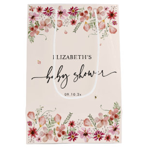 Elegant  Rosa Wildblommor Baby Shower