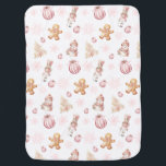 Elegant Rosa Winter Girl Bebisfilt<br><div class="desc">Backa din lilla mysiga charm med den här elegant rosa babyfilten,  försedd med vismliknande pepparkaksgubbar,  julprydnader,  snögubbar och charmerande nötskal. Perfekt för att hålla baby varm under julhelgen ger den här snyggtens filt en magisk vintern under underjordskena till alla daghem eller barnvagn.</div>
