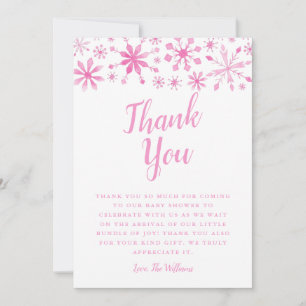 Elegant Rosa Winter Wonderland Baby Shower Tack Kort