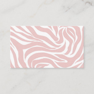 Elegant Rosa Zebra White Animal Print Visitkort