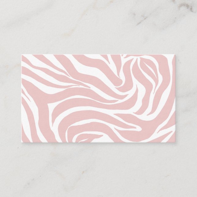 Elegant  Rosa Zebra White Animal Print Visitkort (Framsida)
