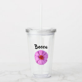 Elegant Rosa Zinnia Blomma Personlig Take Away Mugg