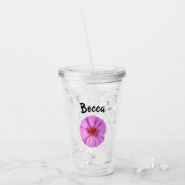 Elegant Rosa Zinnia Blomma Personlig Take Away Mugg