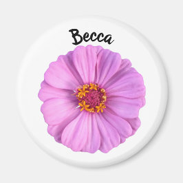 Elegant Rosa Zinnia Flower Personlig Magnet
