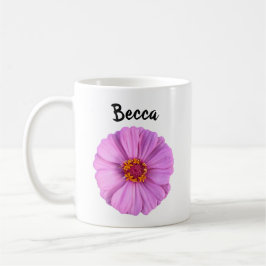 Elegant Rosa Zinnia Flower Personlig mugg