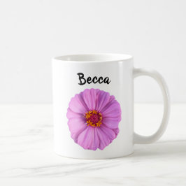 Elegant Rosa Zinnia Flower Personlig mugg