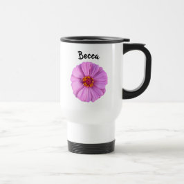 Elegant Rosa Zinnia Flower Personlig Resemugg