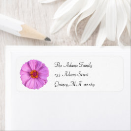 Elegant Rosa Zinnia Flower Return-adressetikett Returadress Etikett