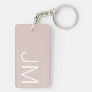 Elegant rosablommig överdimensionerad monogram ini