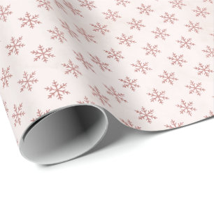 Elegant rosablommig snöflinga Julfirande Presentpapper