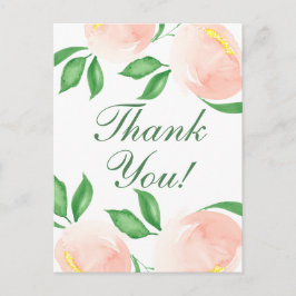 Elegant rosablommig tack vykort