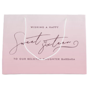Elegant rosabränd Ombré-tonsatt skrivstil Sweet Si