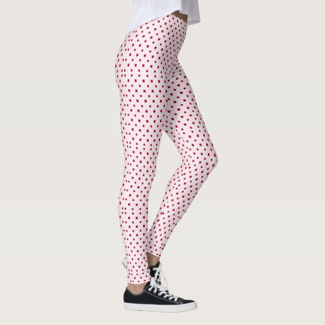 Elegant rosabränd rosa röda prickar Mönster  Leggings (Höger)