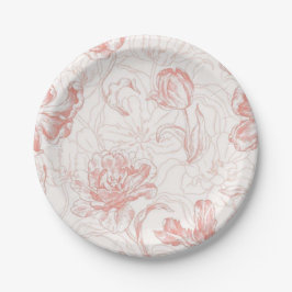 Elegant rosabröllopsinbjudan med blomsterbåge