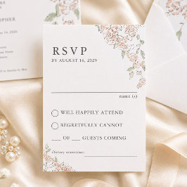 Elegant rosabruden blomsterlig vigsel- RSVP-kort OSA Kort