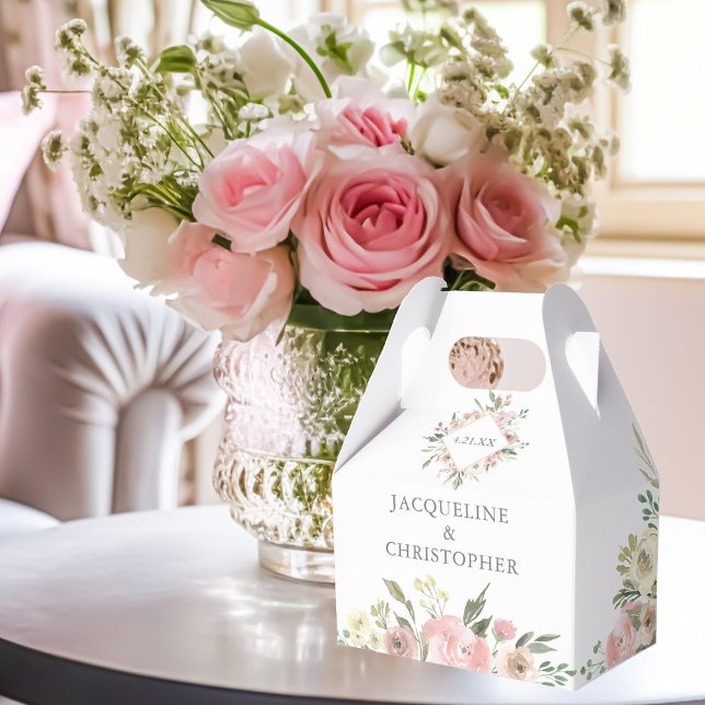 Elegant rosabruden i rosenträdgård bröllop presentaskar (Skapare uppladdad)