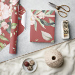 Elegant rosabruna blommig eukalyptuspresent presentpapper<br><div class="desc">Underbara rosa och rosabruna blommor med gröna accenter tillsammans med vacker eukalyptus. Detta är på en vacker bakgrund.  Så vackert för bröllopsdusch eller bröllop.</div>