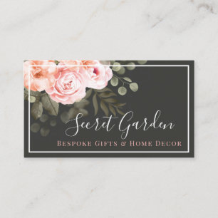 Elegant rosabruna blommor Rosor Modern chic Enkel Visitkort