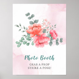 Elegant rosabruten akvarell fotobox poster