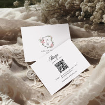 Elegant rosabruten blomster monogram krön QR-kod