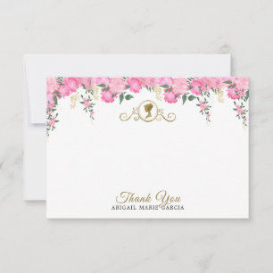 Elegant rosabruten blomstergestaltning i victorian tack kort