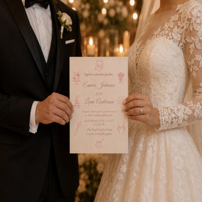 Elegant rosabruten minimalistisk bröllopsinbjudan inbjudningar (Skapare uppladdad)