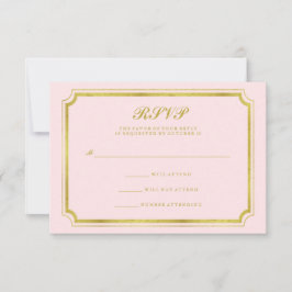 Elegant rosabruten och falskt guld bröllop RSVP OSA Kort