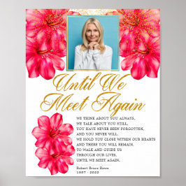 Elegant Rosafullständig Blommig Begravnings Minnes Poster