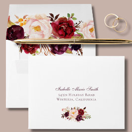 Elegant rosalrosa & burgunderrosor bröllop RSVP