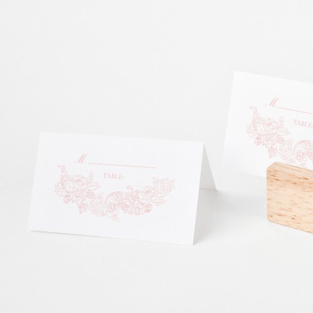Elegant  Rosan Bröllop Placeringskort (Skapare uppladdad)