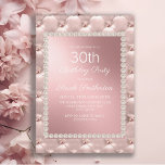 Elegant  Rosan i östra 30års födelsedag Party Inbjudningar<br><div class="desc">Elegant och chic,  dekorativ metallisk  rosa och inbjudan till vita 30års födelsedag-partier för kvinnor.</div>