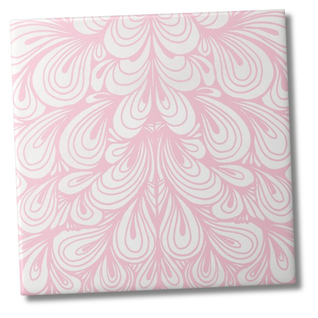 Elegant  Rosan Mönster Kakelplatta (Unique Elegant Feminine Blush Pink Pattern ceramic tile)
