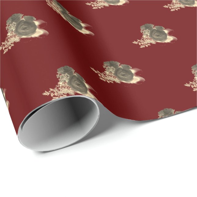 Elegant rosbrudsknapp  presentpapper (Rullad Hörn)