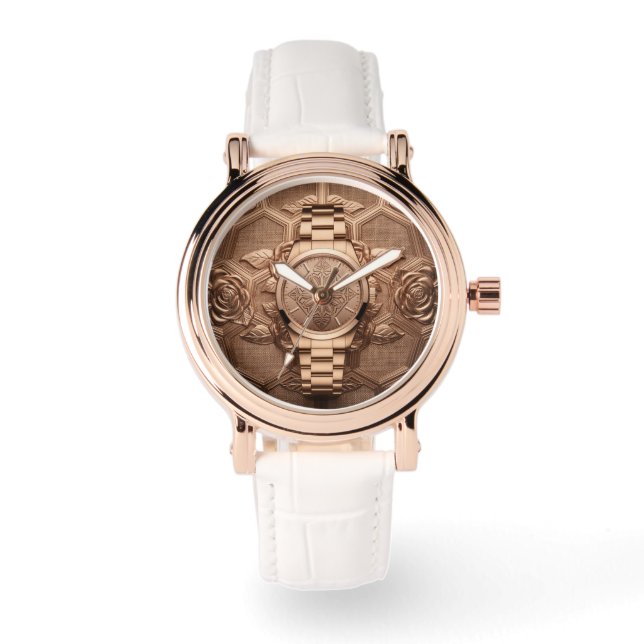 Elegant Rose Aesthetic Floral Wrist Watch Armbandsur (Framsida)