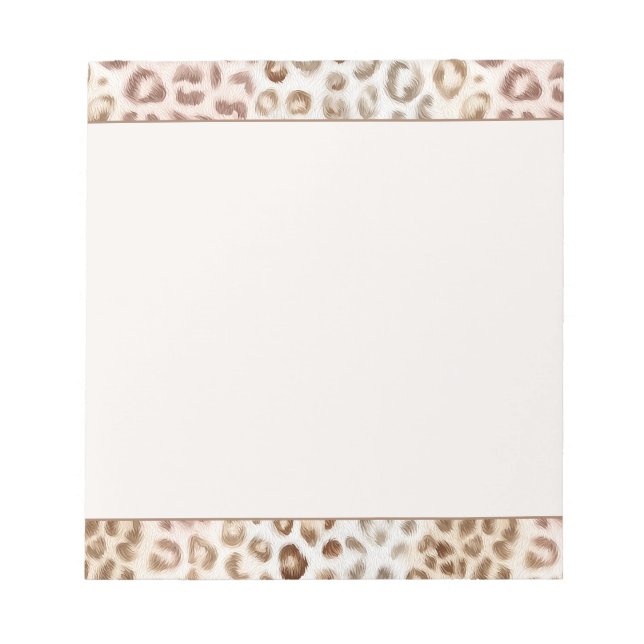 Elegant rosé elfenben leopard   anteckningsblock (Framsida)