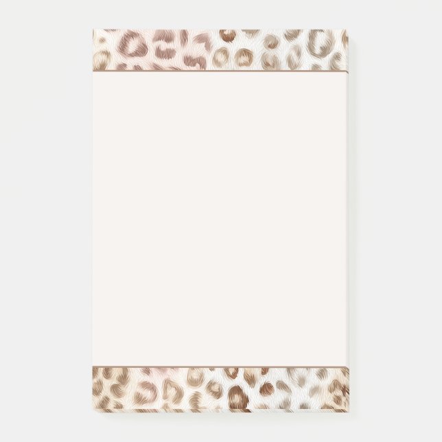 Elegant rosé elfenben leopard   post-it block (Framsida)