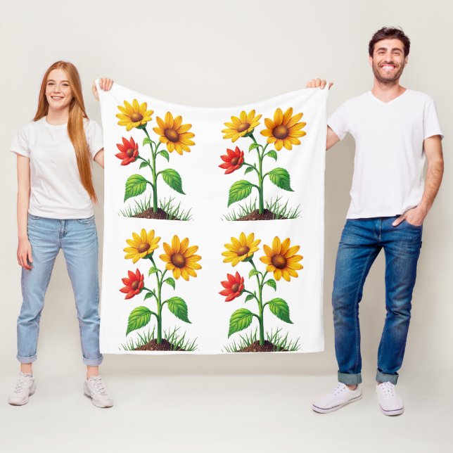 Elegant Rose Floral Art Blanket Fleecefilt (På plats)