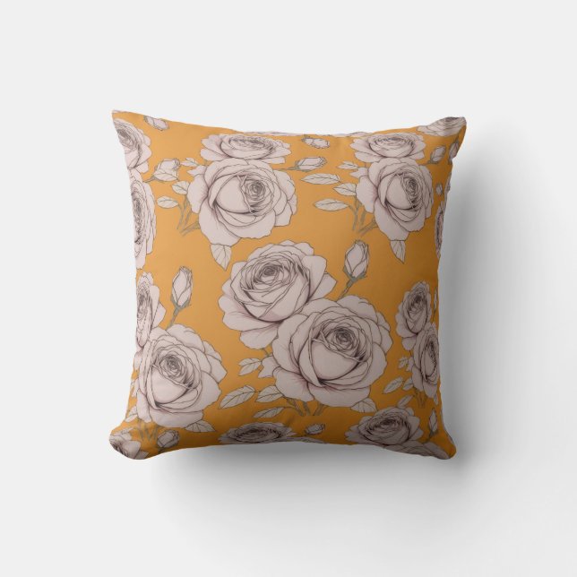 Elegant   Rose Floralblanket Kudde (Framsida)