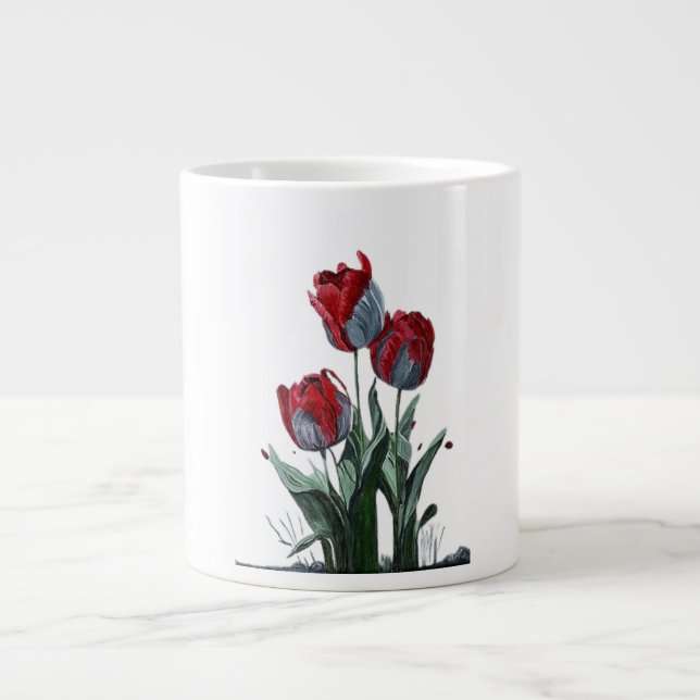 Elegant Rose Flower Mug – Timeless Floral Design Jumbo Mugg (Framsidan)