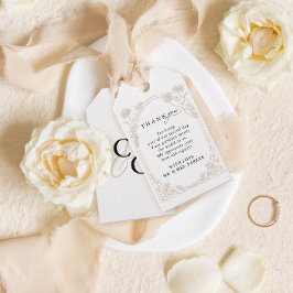 Elegant Rose Garden Trellis Calligraphy Thank you Presentetikett