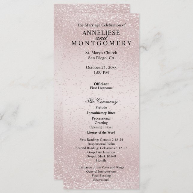 Elegant Rose Glitter  -  Program (Fram/baksida)