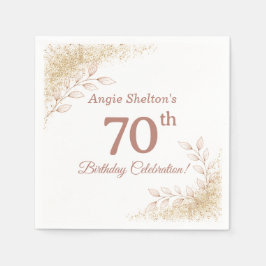 Elegant Rose Gold 70th Birthday Celebration  Pappersservett