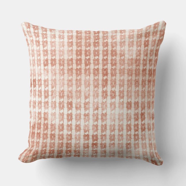 Elegant, Rose Gold Checkered Pattern Kudde (Framsida)